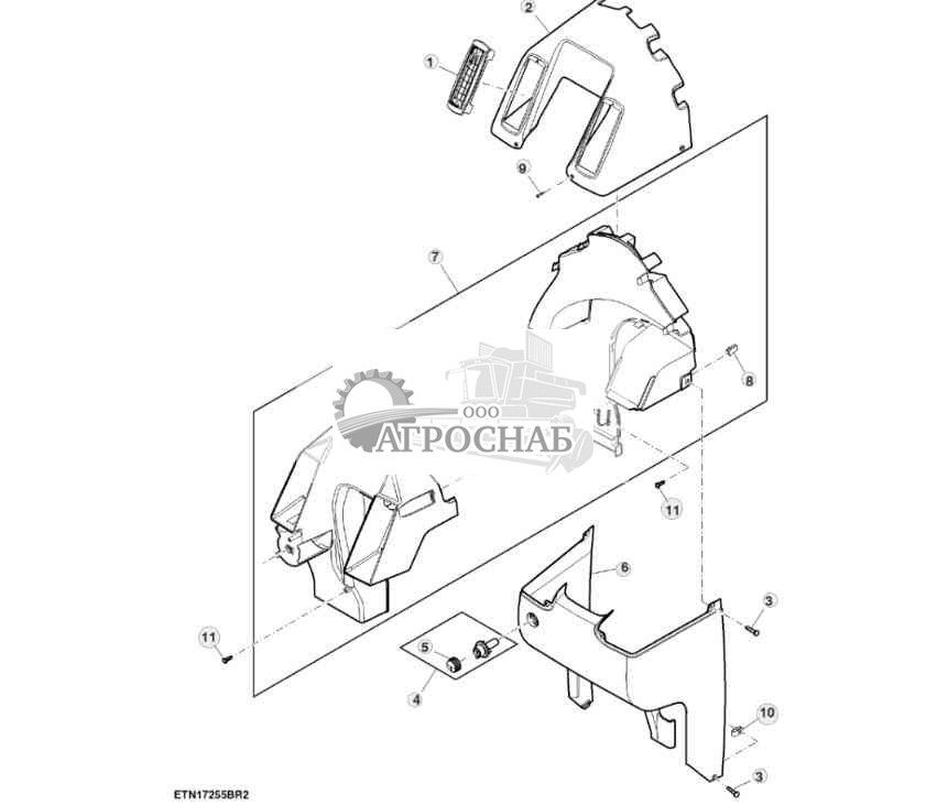 Кожух, жалюзи, элемент ручного управления HVAC 